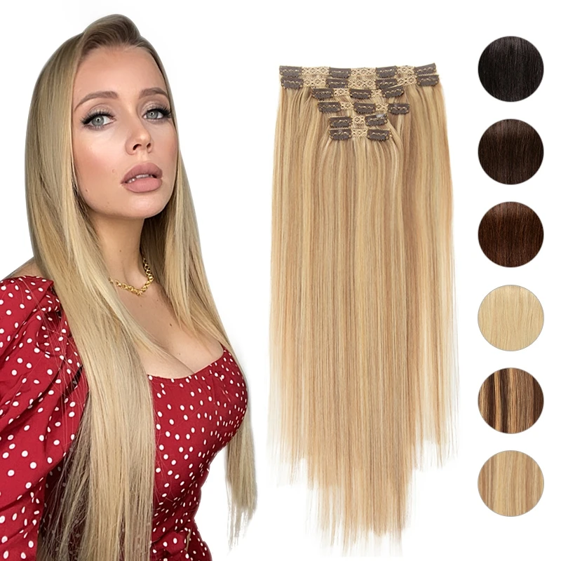 MRSHAIR блондинка Реми волос наращивание волосы на заколках для наращивания