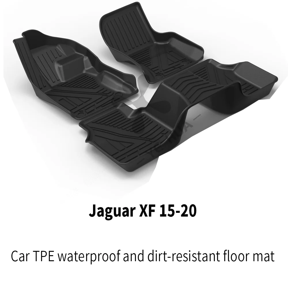 Автомобильный напольный коврик для ног Jaguar из ТПЭ любой погоды черный полный