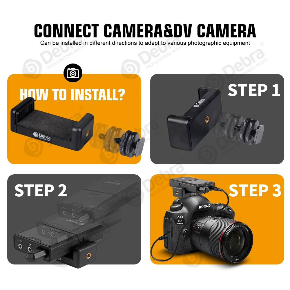 Debra DV01/02H UHF Wireless Handheld Mic with Monitor Function  Support Custom Content Card For Interview Live Broadcast VLOG