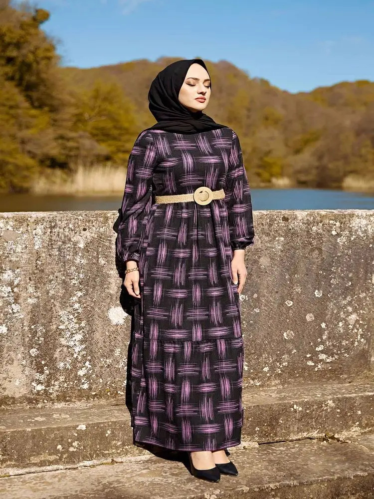 

Ekose Кемер Türkiye Müslüman Kadın Узун Elbise İslam кафтан Marocain вечерних платьев Vestidos ИД Мубарак Халат