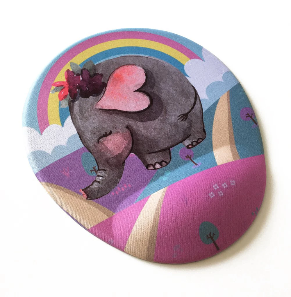 

Custog Mouse Pad Wrist Support Fun Design For Office Funny Gifts for Women and Men Customize Shy Elephant
