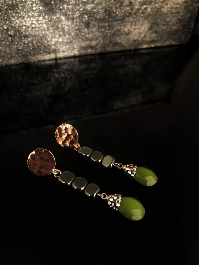 

Dr Stone Natural Stone Women 'S Cat 'S Eye Stone Rose Gold Plated Earrings RYL 439800013