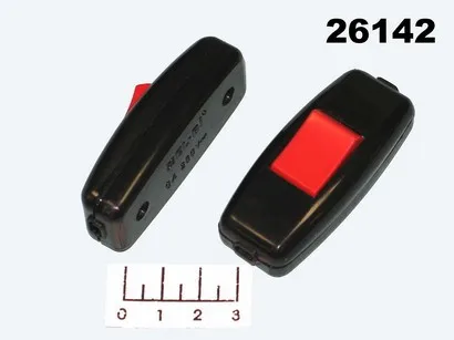 ВЫКЛЮЧАТЕЛЬ 250/6 ПРОХОДНОЙ EL-BI/LEZARD ЧЕРНЫЙ С КРАСНОЙ КЛАВИШЕЙ |