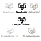 Металлический 3D значок-эмблема 595, декоративные наклейки для заднего багажника Fiat ABS 500 595 695, для конкурентоспособного туризма, Стайлинг автомобиля