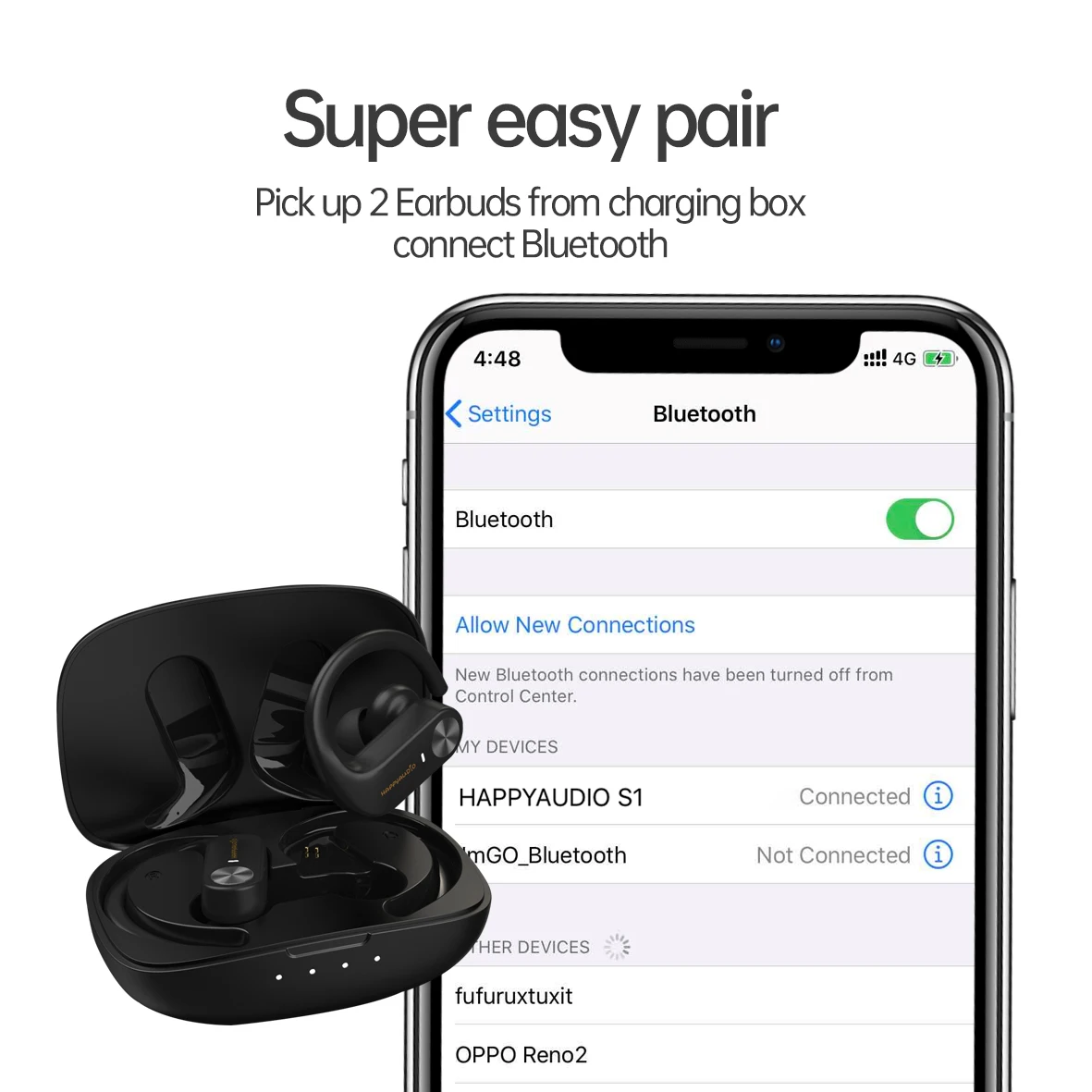 HAPPYAUDIO S1 Earbud TWS Headphones Bluetooth 5.0 Ear Hooks Sports Wireless Headset With Mic Volume Control IPX7 Water Resistant |