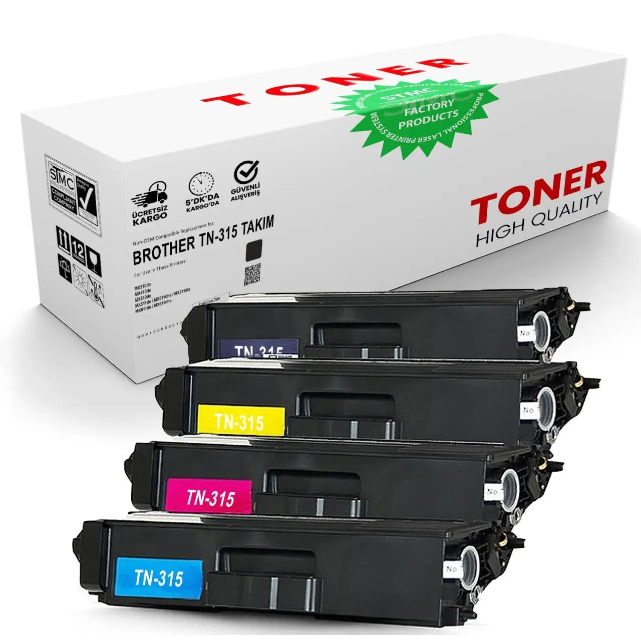 

Brother TN-315 / TN-325/TN-345 counterpart toolset Toner / WB / HL-4140/4150 set 4 piece