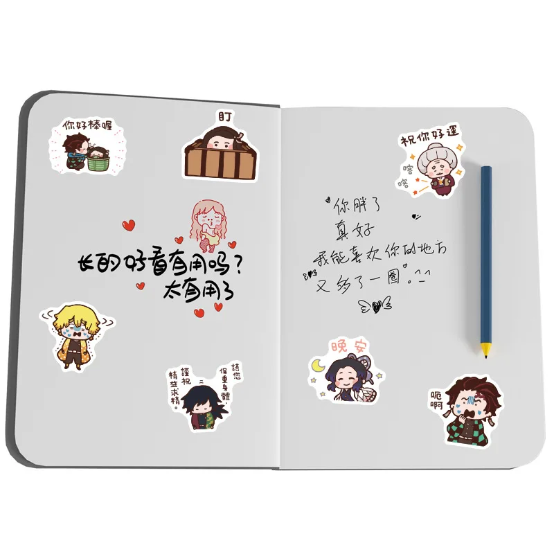 

Kawaii Anime Sticker 40pcs/set DemonSlayer Cute Cartoon Waterproof Sticker Stationery Water Cup Notebook Decor Line Sticker Y412