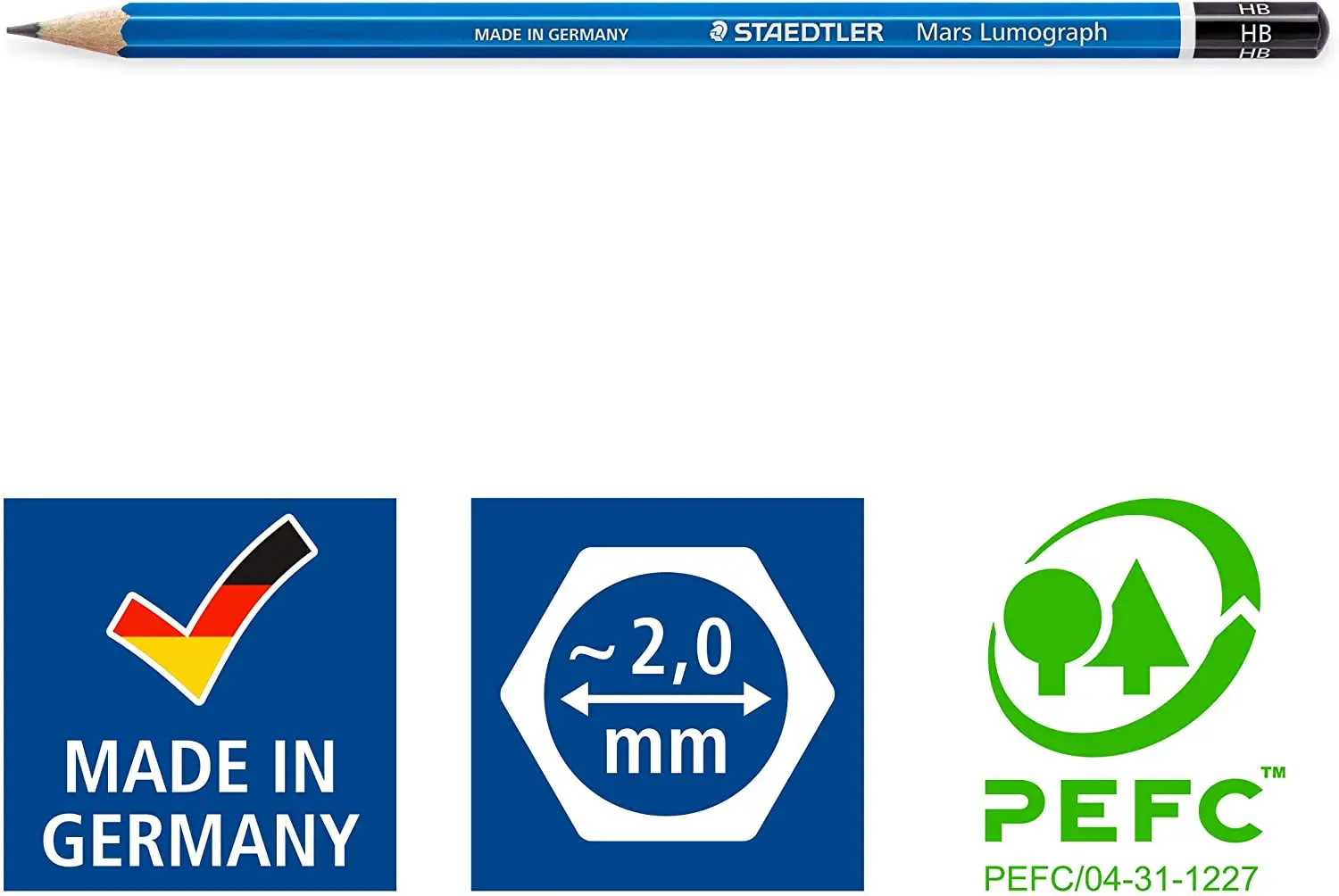 

Staedtler 100 G6 Mars Lumograph Pencil in 6 Metal Case (8B, 7B, 6B, 4B, 2B, HB)