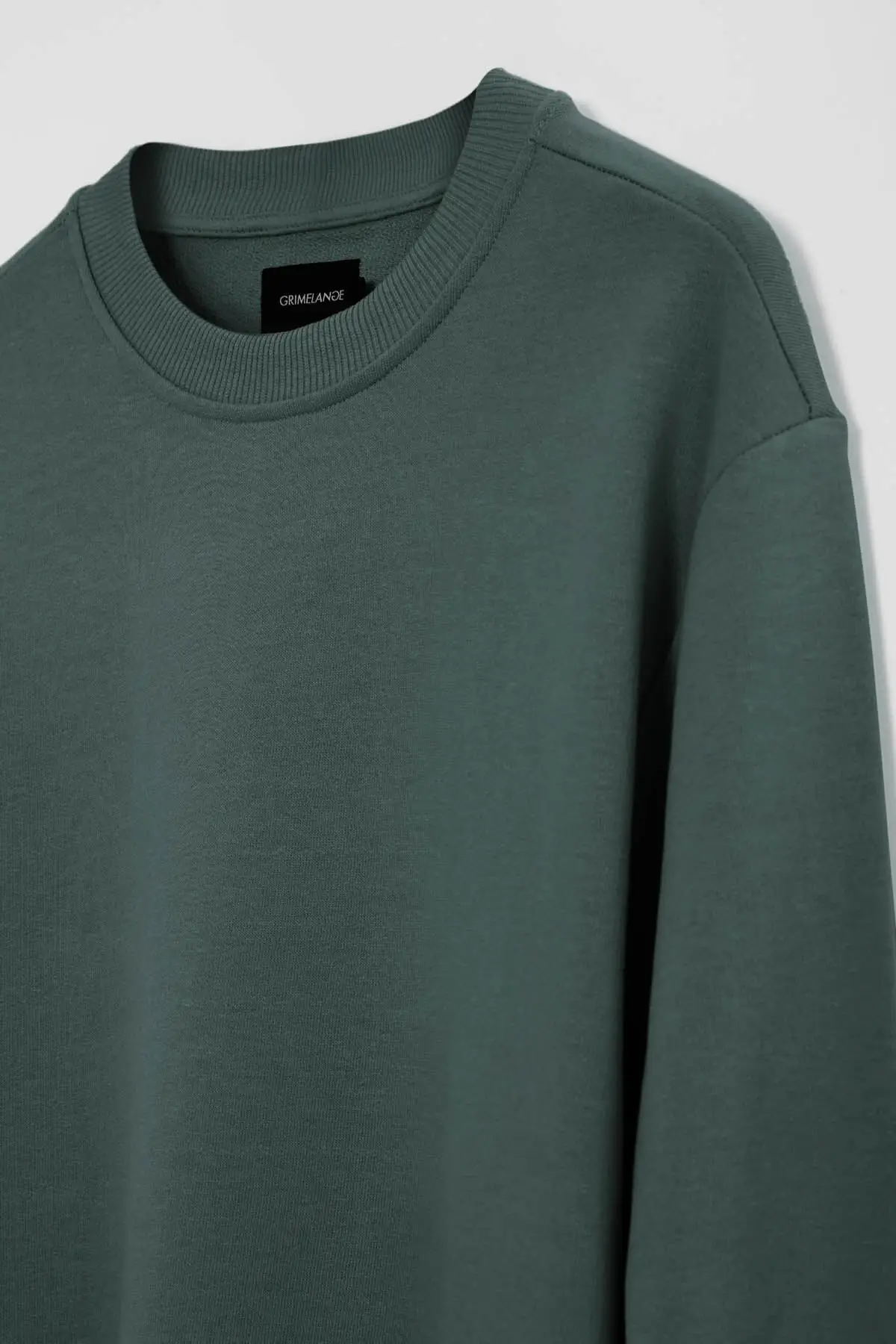 

TRAVIS Male Green Basic Bike Collar Sweatshirt