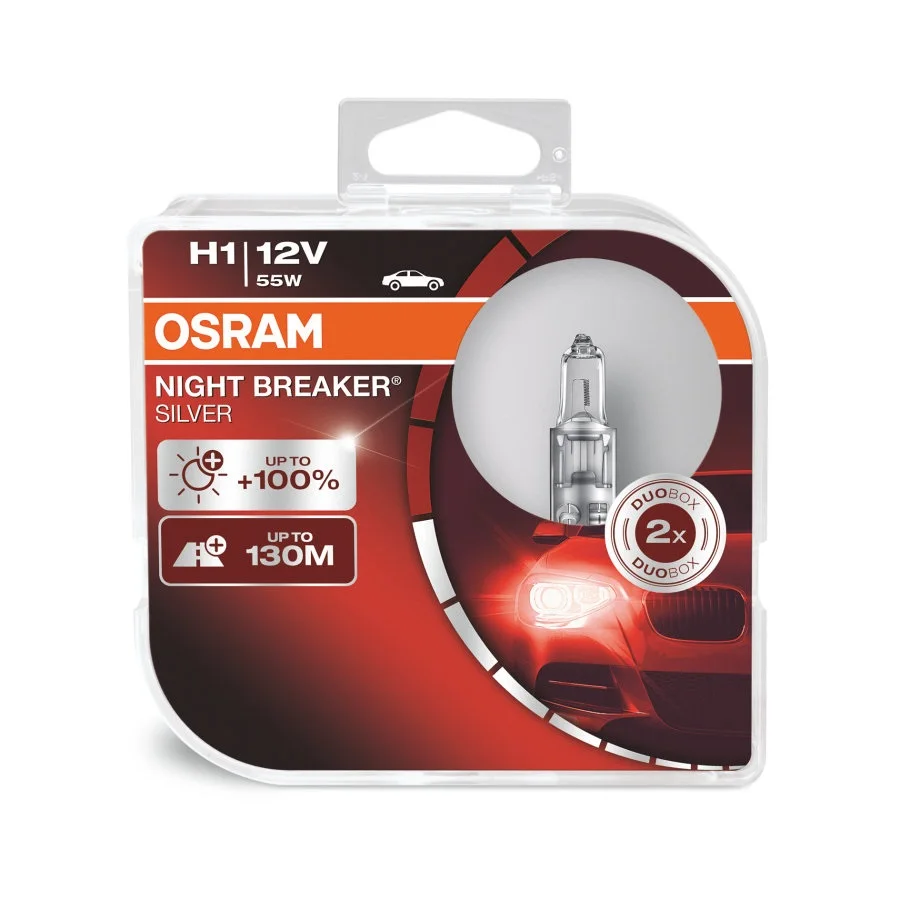 

OSRAM 64150 NBS лампочка H1 55 Вт 12 В P14.5S 100% над светильник ением двойная коробка