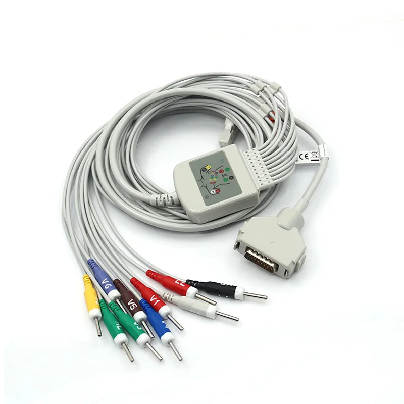 3 шт./лот Fukuda Denshi FX 7102 EKG Cable CardiMax 7101 7202 7402 2111 с 10 свинцовым кабелем ECG IEC Din 0|cable ecg|cable