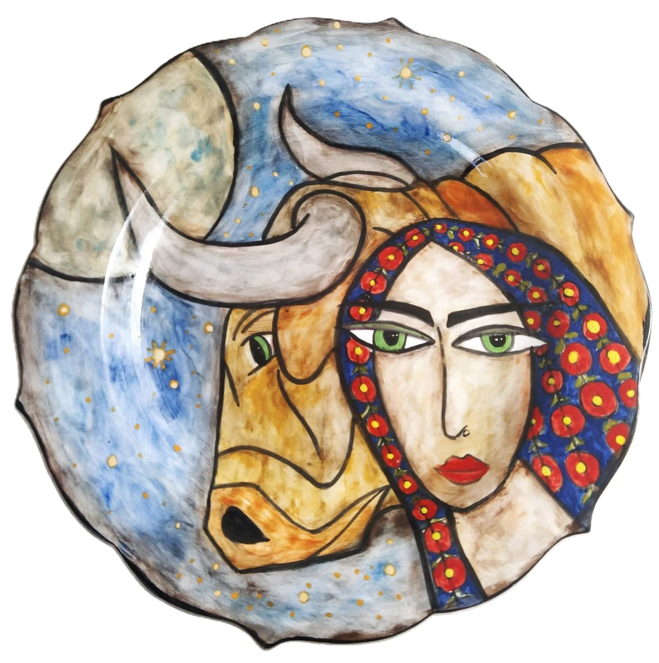 

Finecraft Handmade 100% Original and Original Design Ceramic, Tile Decorative Plate and Box Es-637