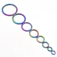 11mm 61mm rainbow spring o ring metal round ring push gate jewelry charm snap hook ring spring buckle for webbing purse handbag