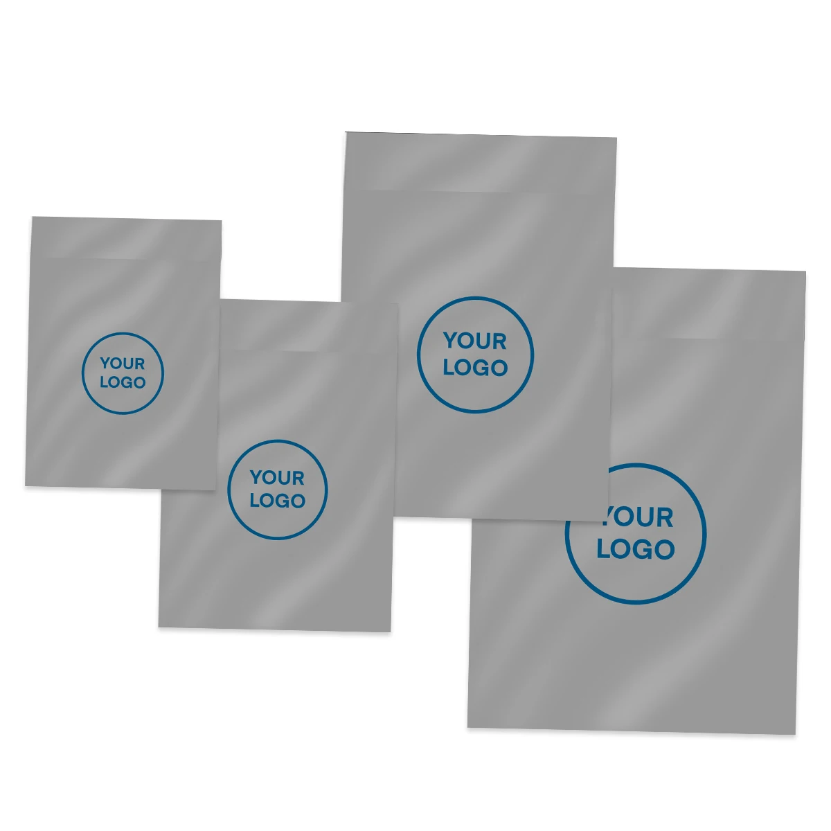 

100 pcs GRAY Plastic Mailing Bags Poly mailer Plastic Bags with LOGO Printed, Self-Adhesive and Opaque Mailing Bags for Clothes