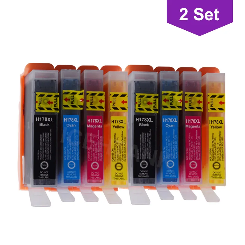 178XL 2Set ICEHTANK Совместимый картридж для hp 178 XL для hp 178 Photosmart 5510 5515 6510 7510 B109a B110a 3070a принтер - Color: 178XL 2Set