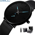 Часы CRRJU мужские, модные, кварцевые, спортивные, стальные, водонепроницаемые