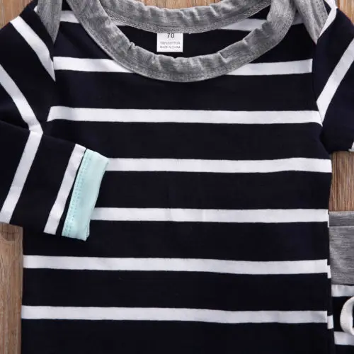 3pcs Baby Boys Girls Kids Clothes Set Newborn Infant Tops T-Shirts Long Sleeve Pants Casual Hat Bodysuit Outfit Clothing | Детская