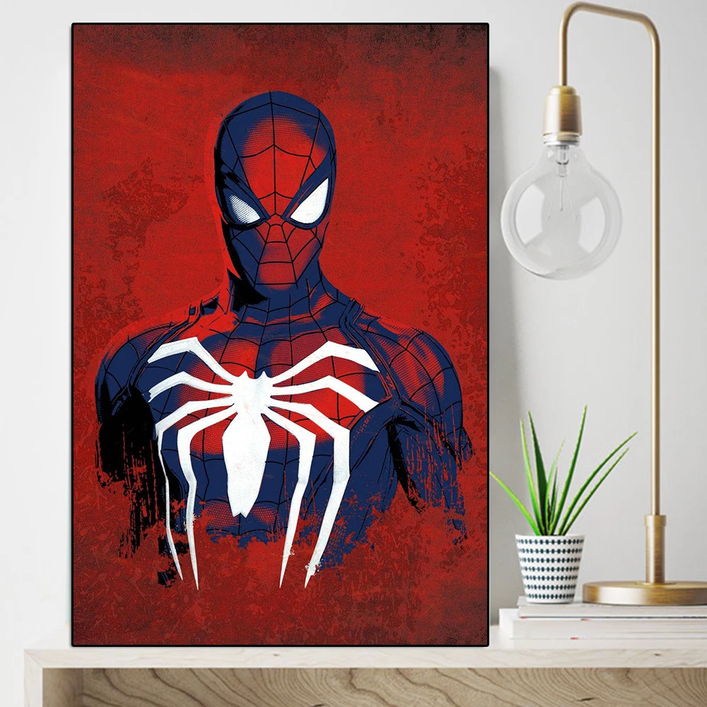 Marvel мстители супергерой фильм постер абстрактный Рисунок Человек-паук искусство