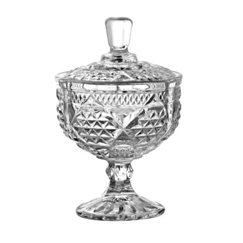 

Glass Sugar Vintage Bowl Candy Box Royal Crystal Organizer Storage Crystal Jewelry Box Decorations Kitchen Container Hotel Cup