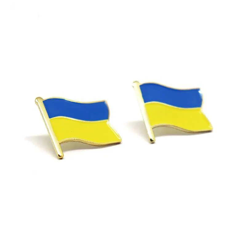

Flag Lapel Badge Brooch Yellow and Blue Round Brooch Patriotism Pride Hat Cap Tie Pins