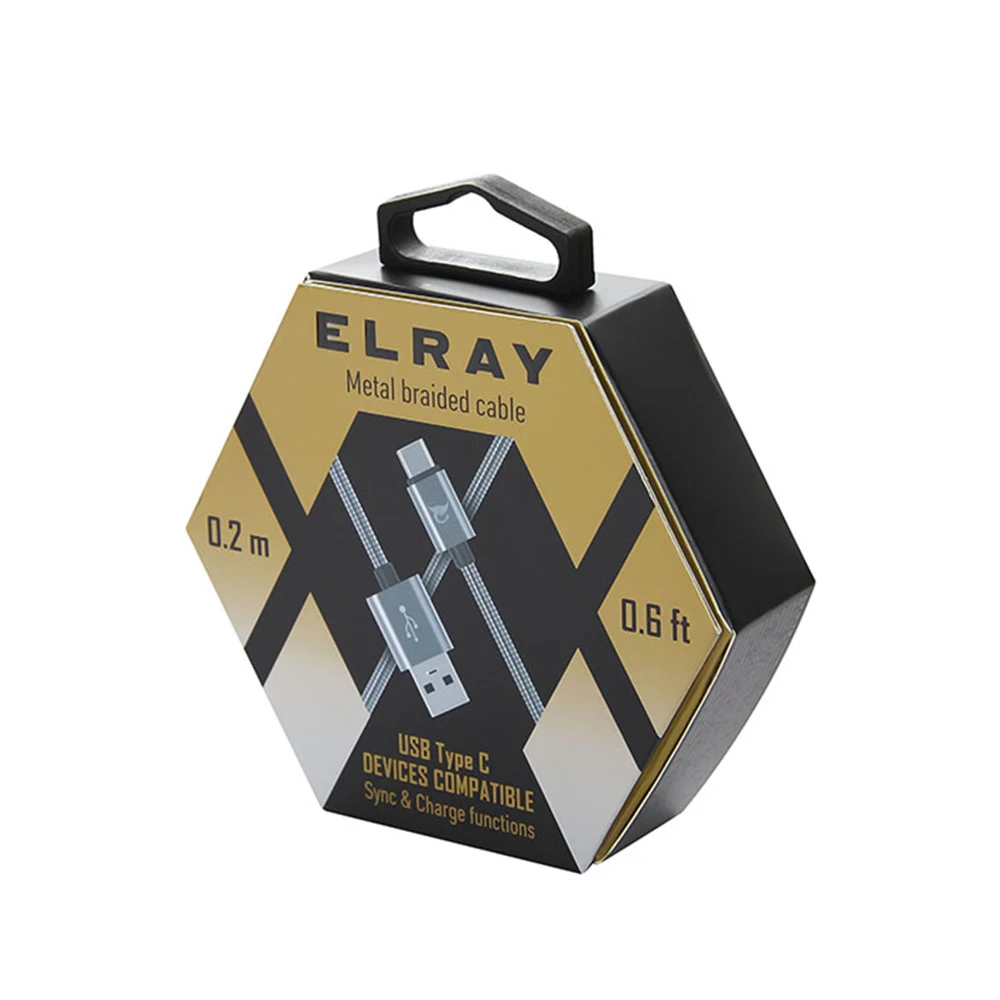 Кабель Elray USB папа/Type-C папа 0 2м серый (AC20MBC02GR) | Мобильные телефоны и аксессуары