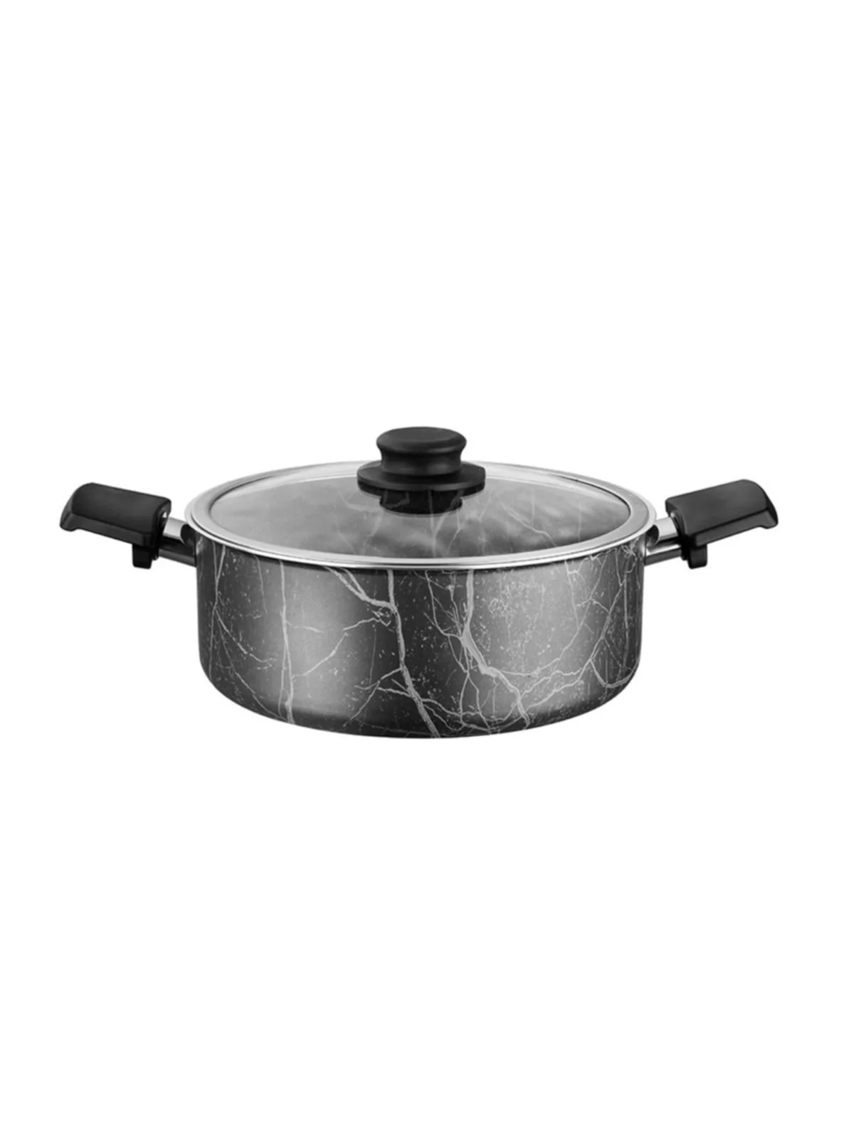 

20 cm non-stick pan Deep pot granite coating pan with glass lid Pasta pan, casserole, lightweight, Deep Frying Pan with Glass