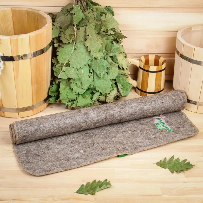 Лежак для бани &quotБанный рай&quot войлок серый 180х60см лежак банный | Дом и сад