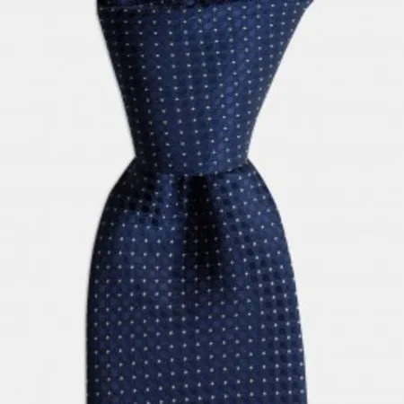 

White dot pattern navy blue tie 67826278