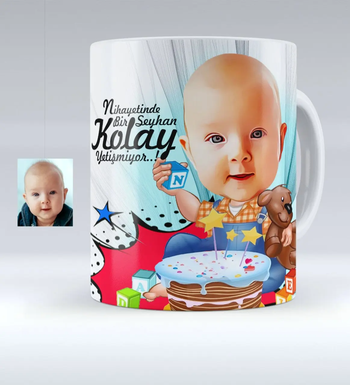 

Personalized Baby Birthday Caricature Of White Mug cup-1