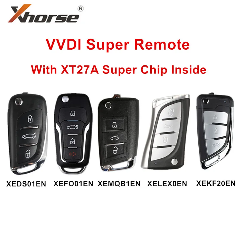 

Xhorse XEDS01EN XEFO01EN XEMQB1EN XELEX0EN XEKF21EN VVDI Super Remote with XT27 XT27A66 Chip for VVDI2/VVDI MINI Key Tool Max