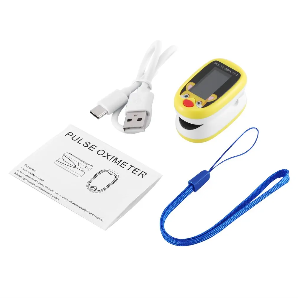 

Children Kid Baby TFT Medical Finger Pulse Oximeter Blood Oxygen Saturation Meter SPO2 PR Heart Rate Monitor USB Rechargeable