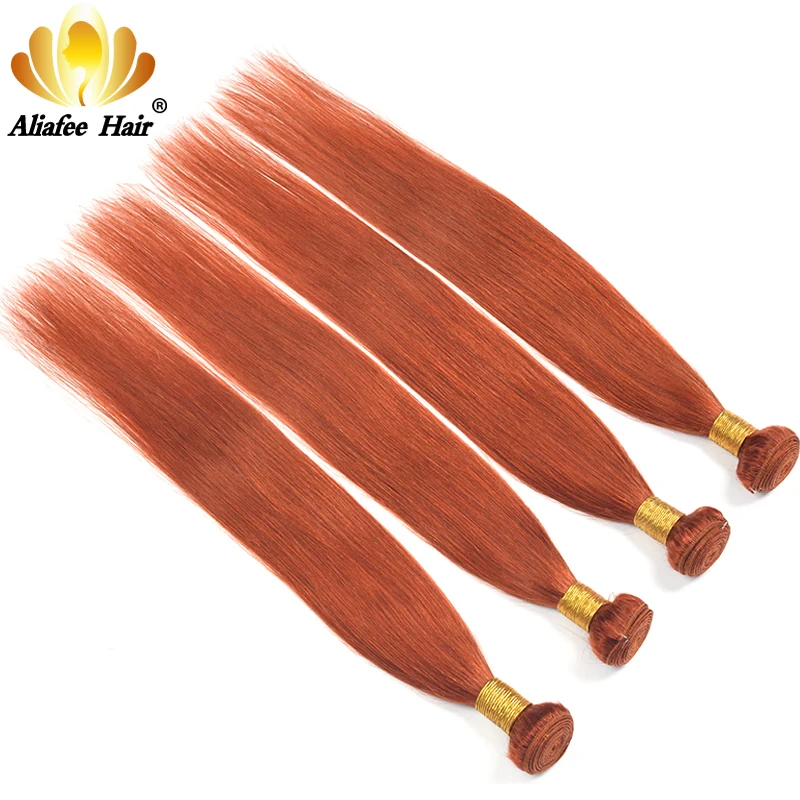 Aliafee светлые волосы бразильские волнистпряди Имбирные апельсиновые прямые