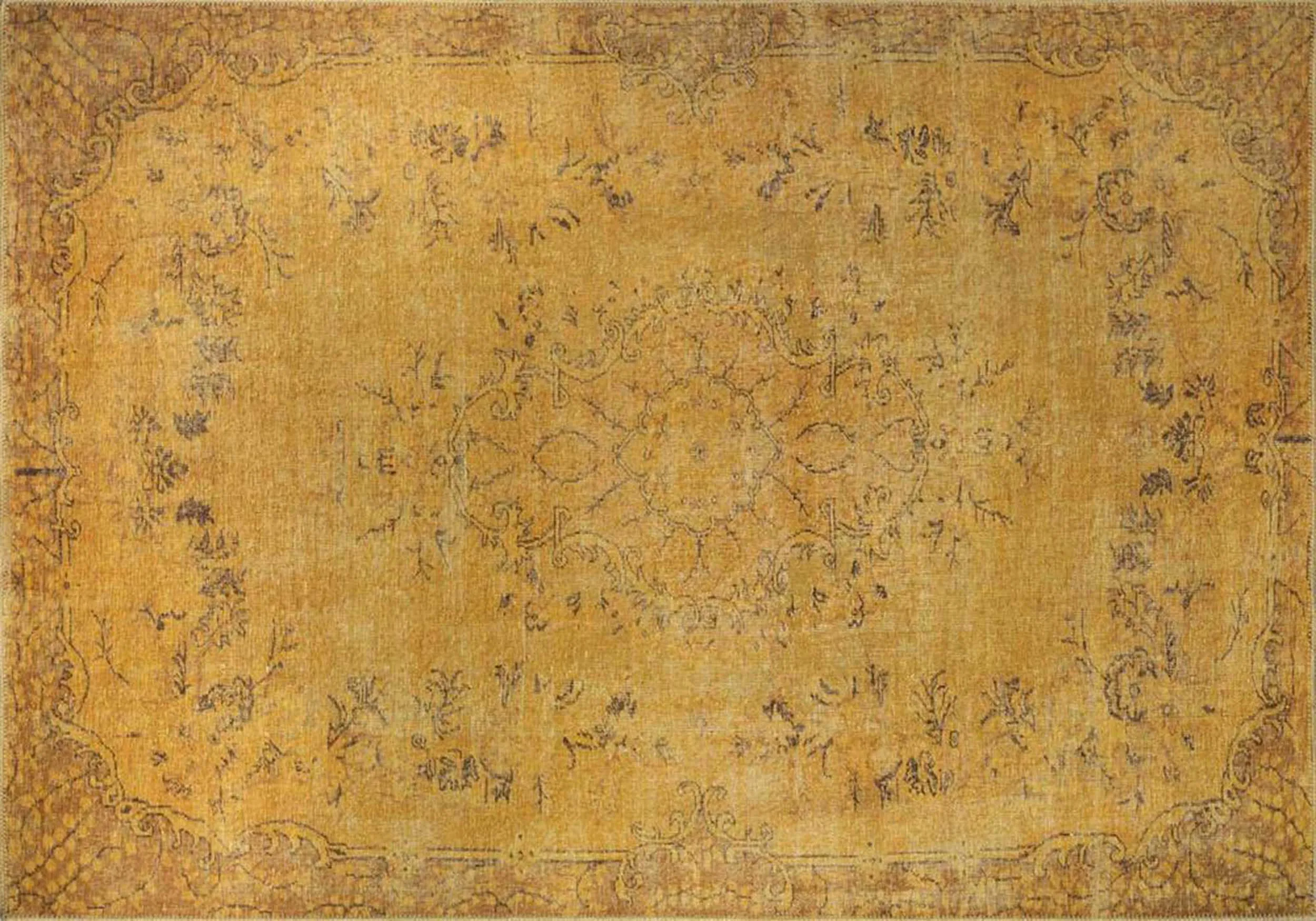 

Turkish Yellow Rug, Isparta Rug 5x8, Medallion Oriental, Faded Rug and Runner, Farmhouse Art deco, Unique Design Vintage Rug,