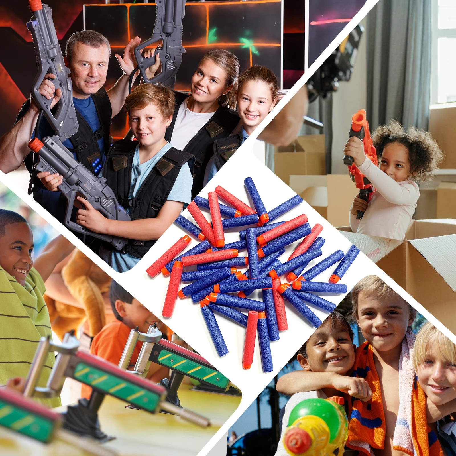 

NIGOE Nerf Bullets 100Pack Soft Bullet Foam Refill Pack Bullets for Nerf N-Strike Elite Series Blasters Children ToyS