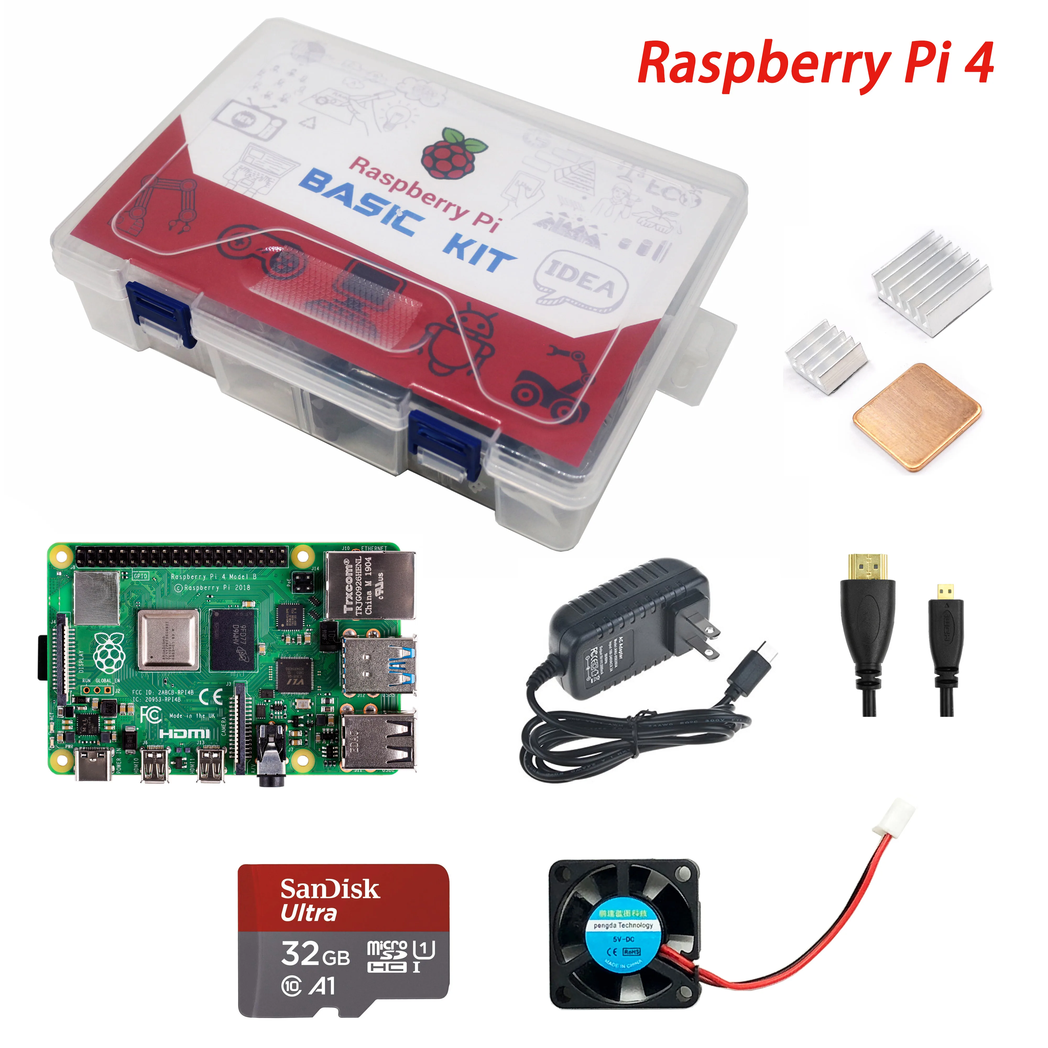 ShenzhenMaker магазин Raspberry Pi 4 Модель B Базовый комплект 1GB 2GB 4GB в наличии|Детали и