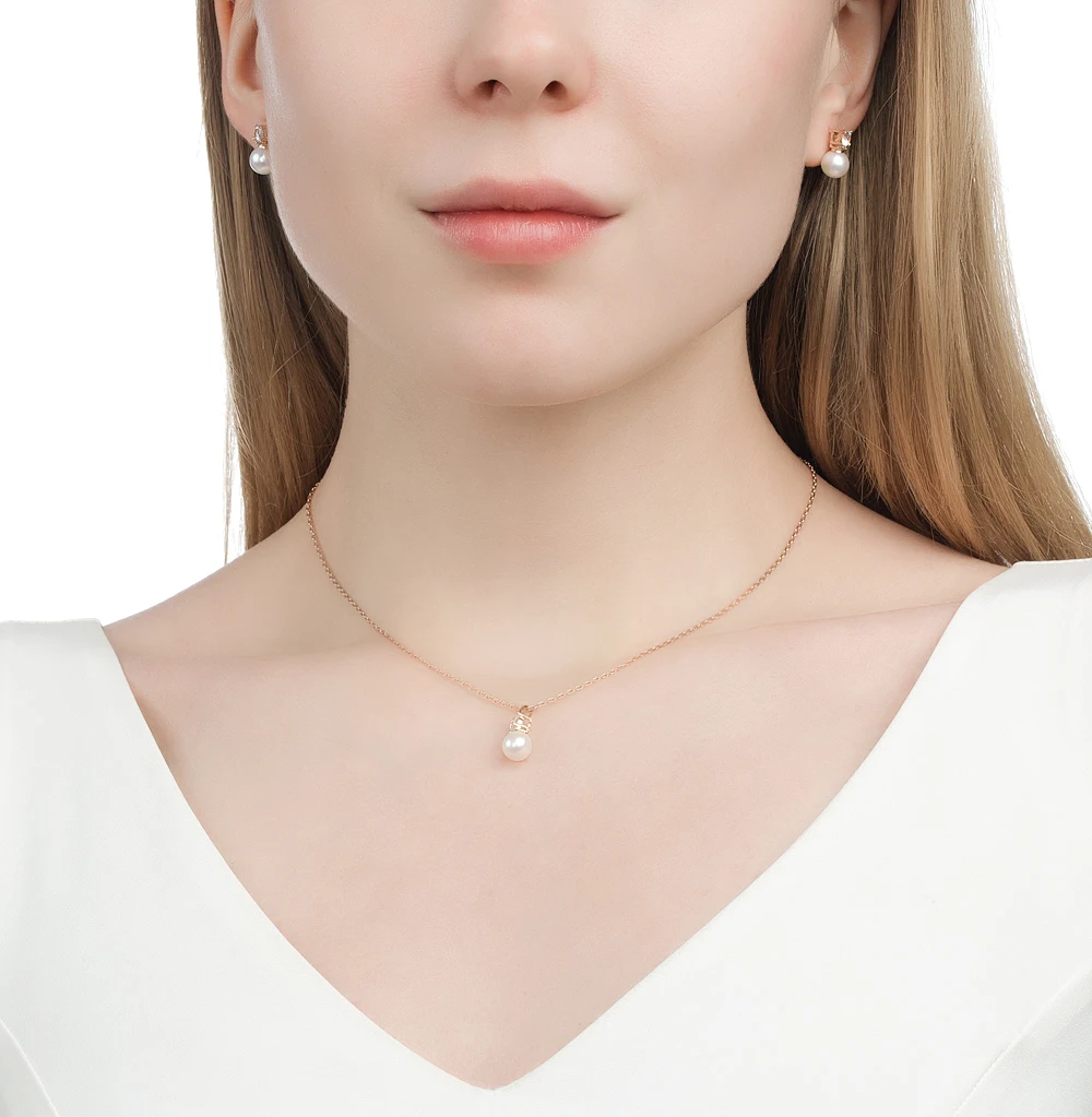 Золотая подвеска с жемчугом и бриллиантами SUNLIGHT проба 585|Подвески| |