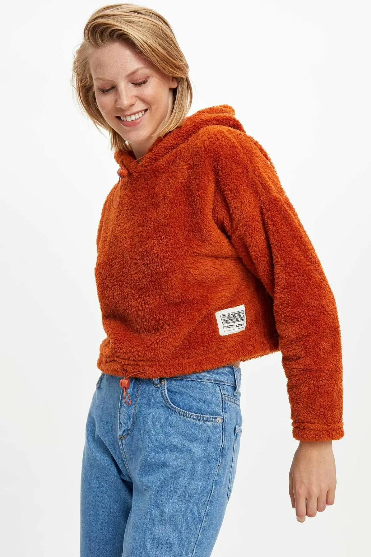 DeFacto новые модные женские однотонные шерстяные повседневные короткие пуловеры с