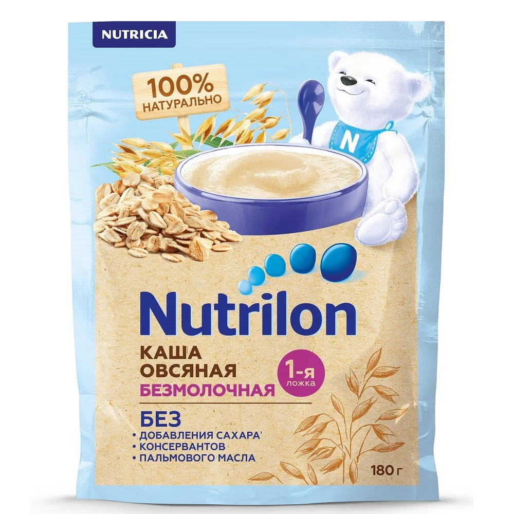 Каша безмолочная Nutrilon овсяная 180г с 5месяцев | Мать и ребенок