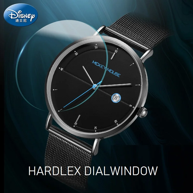 Часы наручные из нержавеющей стали с автодатой и диснеевским Микки Маусом |