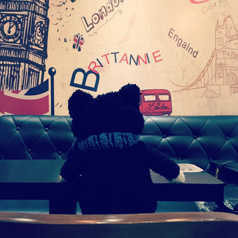 Шарф Tiimo с мультяшным животным Черный кот мягкая игрушка 42 см плюшевая кукла