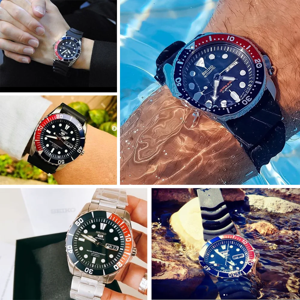 Seiko часы мужские 5 автоматические часы люксовый бренд водонепроницаемые спортивные наручные часы Дата мужские часы для дайвинга relogio masculin SNZF