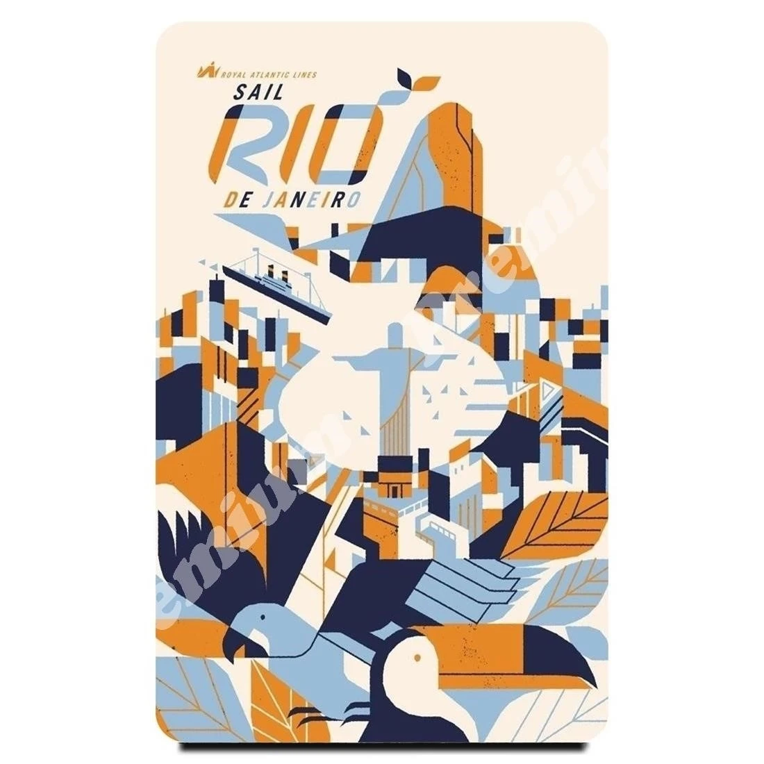 Бразилия Сувенирный магнит Винтажный туристический плакат