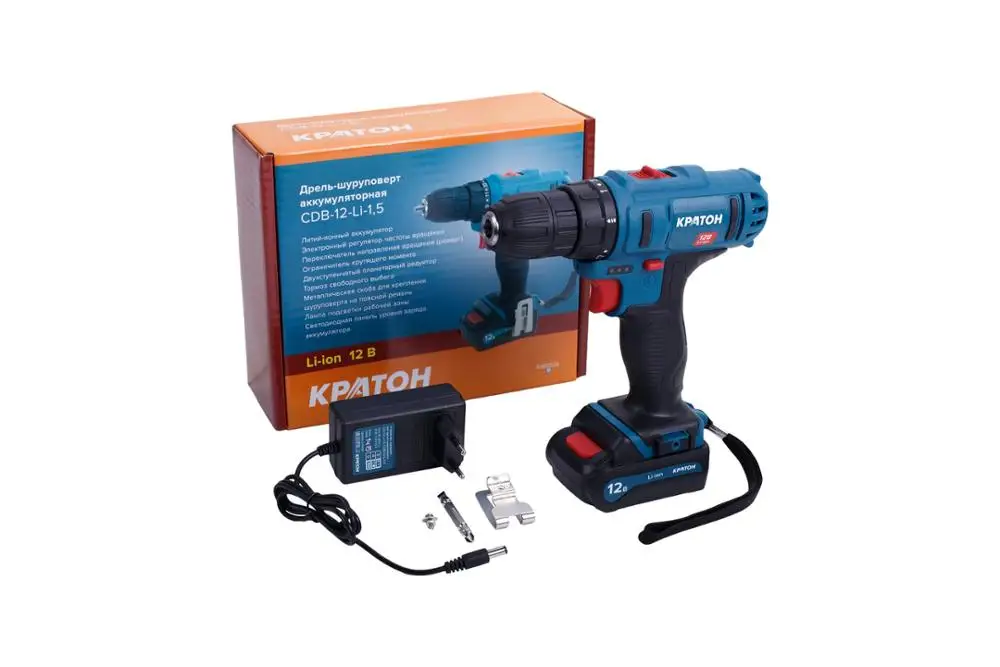 Дрель-шуруповерт аккумуляторная Кратон CDB-12-Li-1 5 | Инструменты
