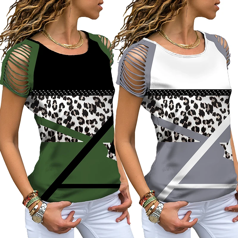 2022 модная женская футболка Винтажная летняя с коротким рукавом Повседневная