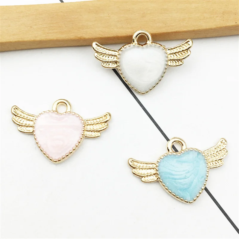 Новые Подвески в виде сердца и крыльев летающее сердце для изготовления