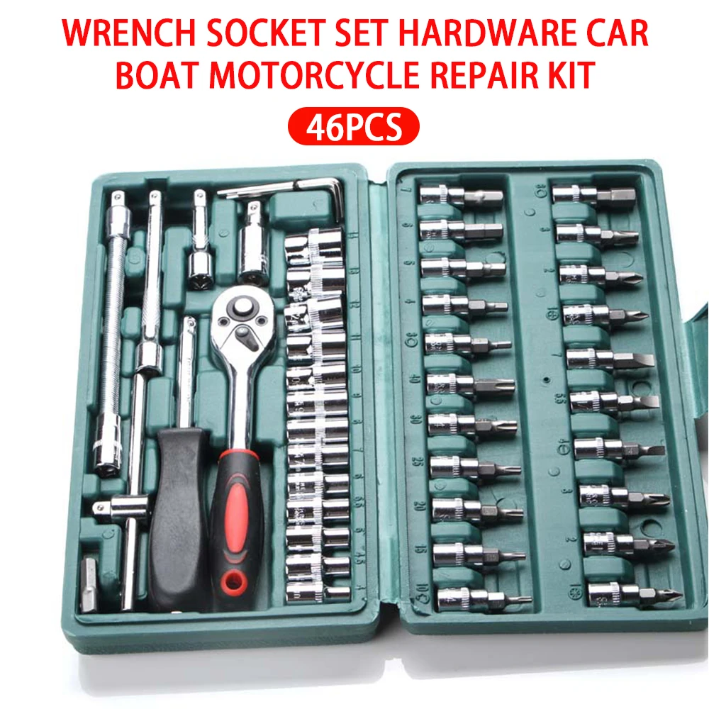 

Socket Wrench Set Screwdriver Socket 1/3/4/8 Inch Drive Ratchet Wrench for Motorcycle Car Bike Repair Spanner Hand Tools Kit Set