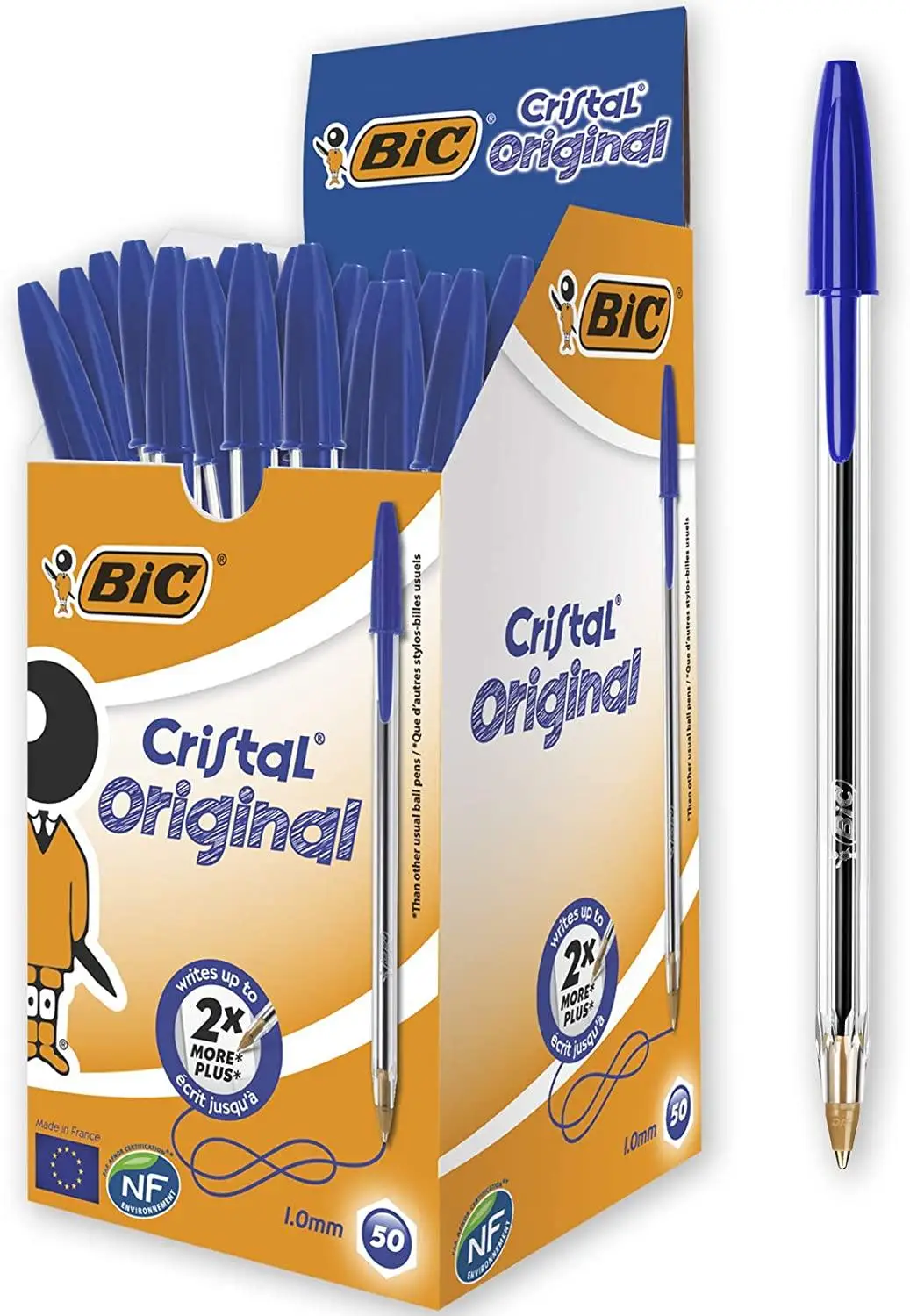 Ручка для письма BIC Crystal оригинальные ручки с широким наконечником синие черные