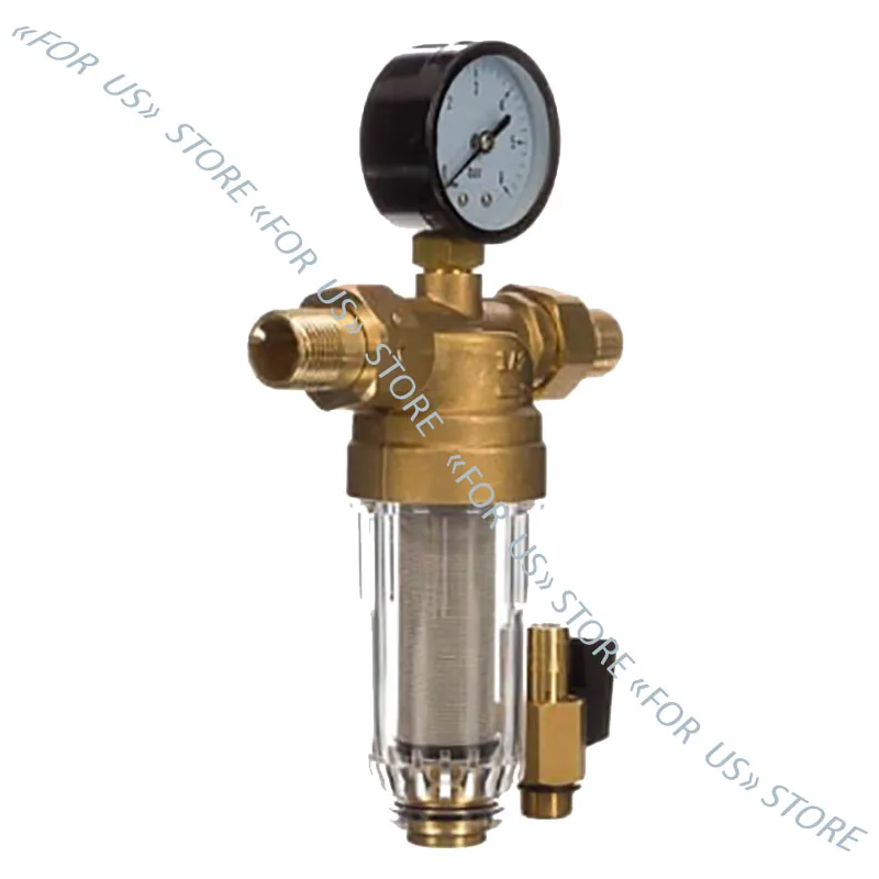 Фильтр самопромывной холодной воды Tim 1/2&quot с манометром для раковины в доме на