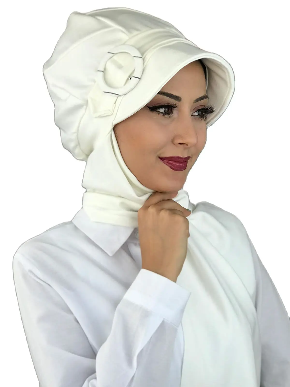 

2021 new Fashion Hijab Women Muslim Bathing Cap Islamic Hijab Scarf Kerchief White Hijab Women 'S Hat