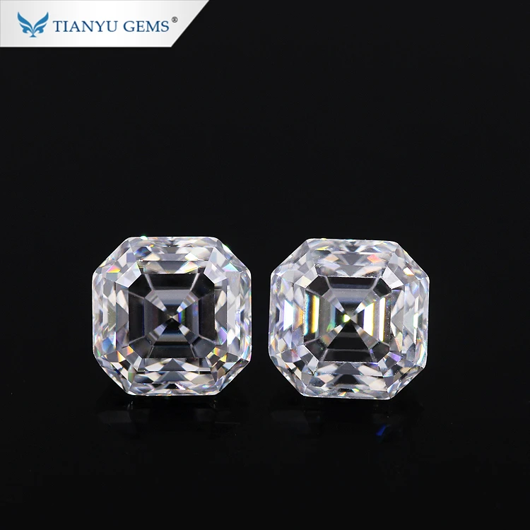 Tianyu камни свободные Moissanite 1CT Asscher Cut DEF цвет блестящие для изготовления ювелирных